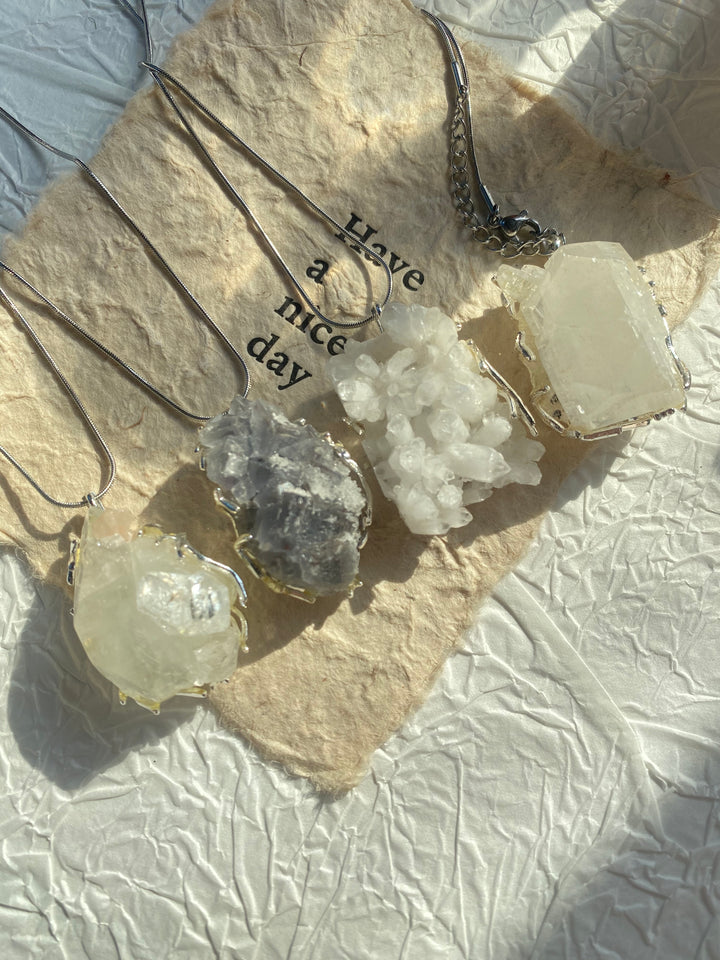 Handmade Natural Raw Crystal Pendant Unique Necklace Gift for Her