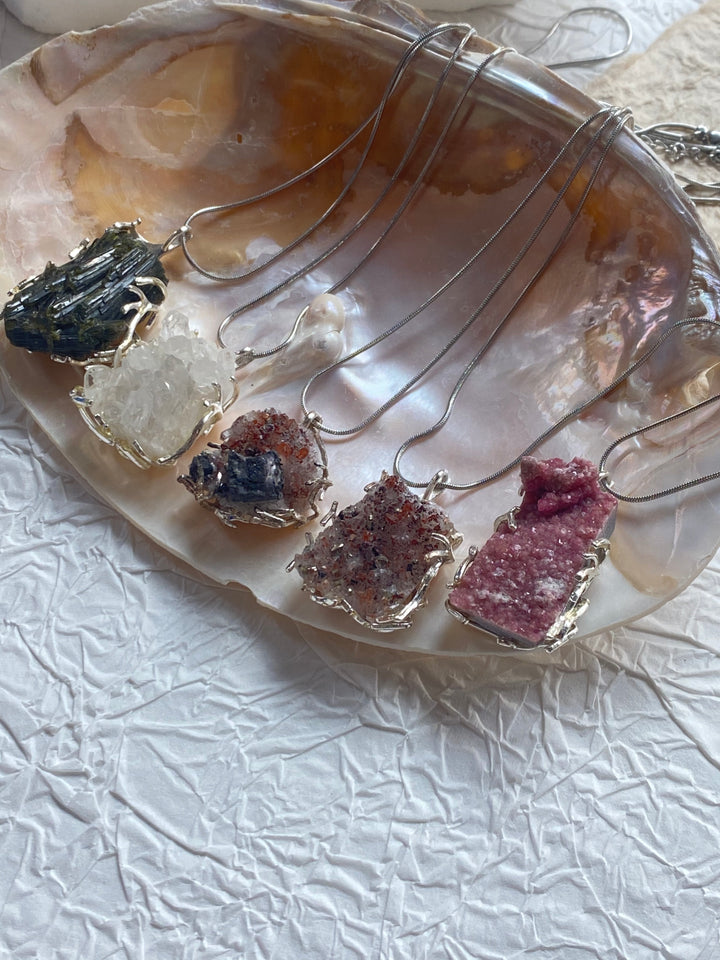 Handmade Natural Raw Crystal Pendant Unique Necklace Gift for Her