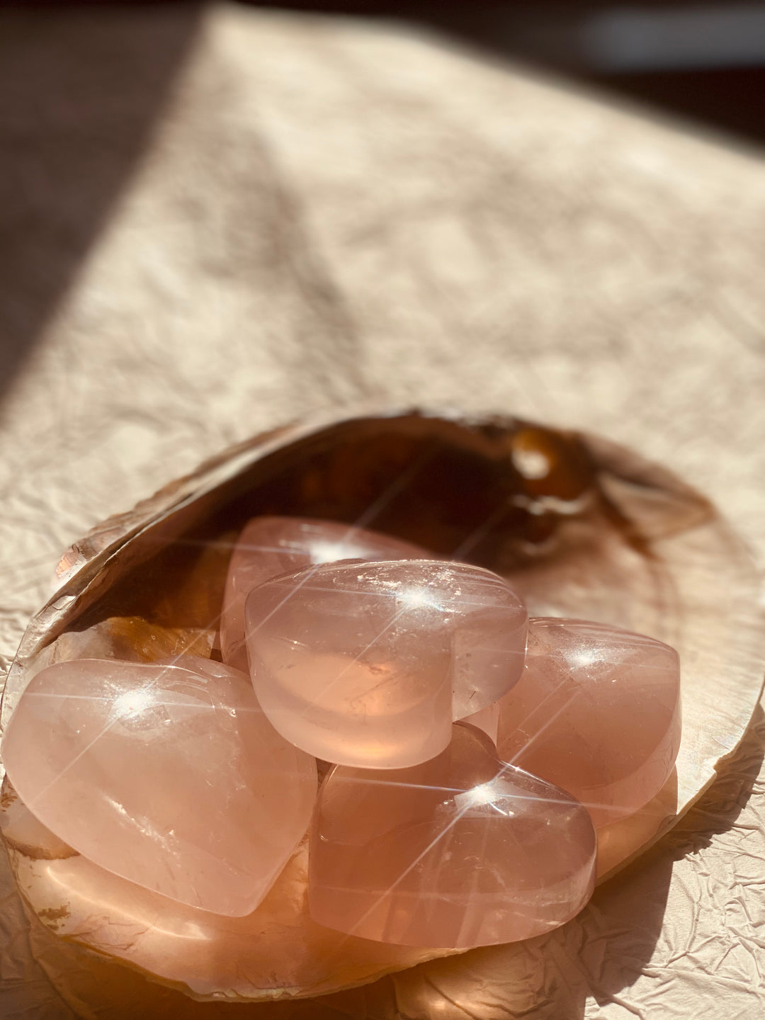 Rose Quartz Heart-Shaped Love Crystals - Love & Romance