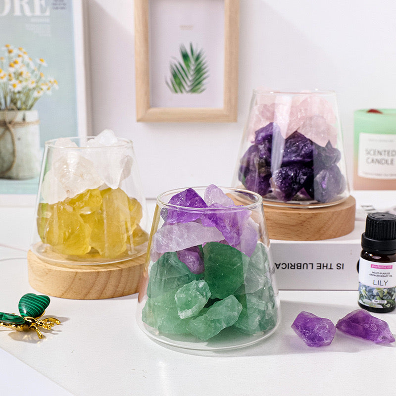 Natural Crystal Flameless Aromatherapy Night Light