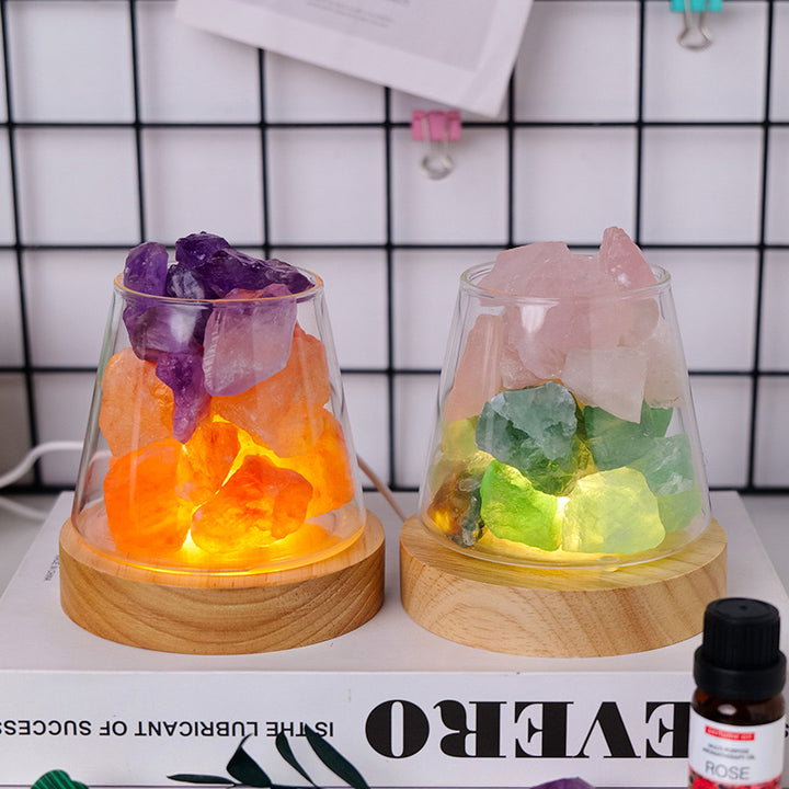 Natural Crystal Flameless Aromatherapy Night Light